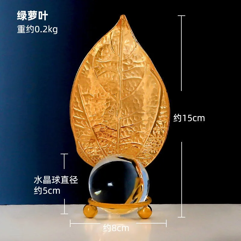 

Leaves Statue miniature metal Ornaments Modern home decoration office accessories for living room Office Desktop Hall collocate