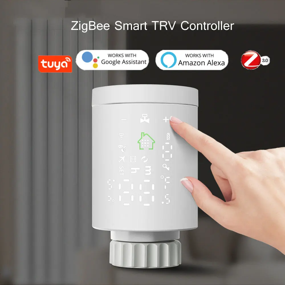 Терморегулятор умный радиатор Tuya Smart привод ZigBee3.0 программируемый