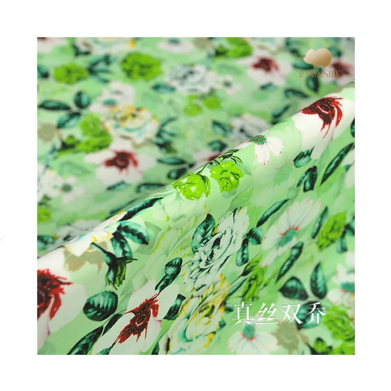 

100% mulberry silk double joe fabric cloth per meter 18mm width 135cm soft women's clothing dress fabric wholesale silk cloth