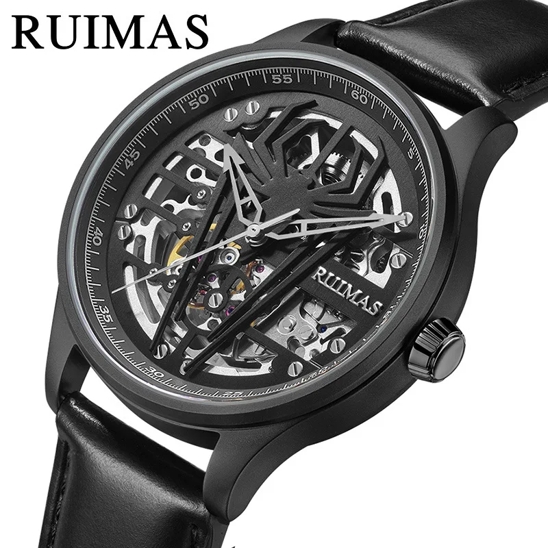 Оригинальные мужские модные повседневные Автоматические наручные часы RUIMAS с