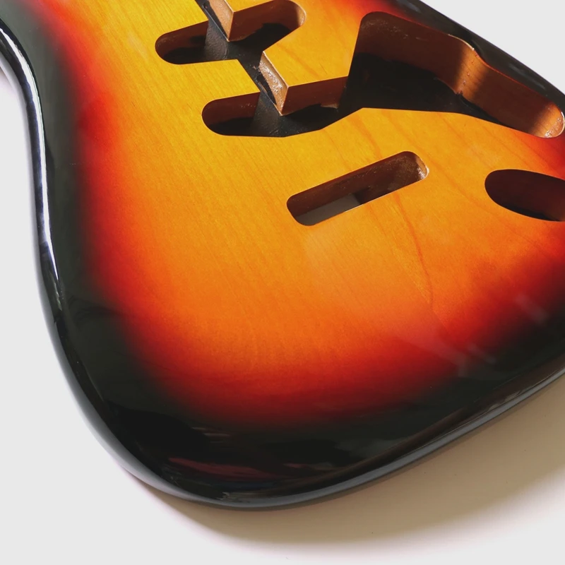 Продажа Sunburst цвет 2 шт. ольдер ST корпус гитары SSS high golss готовая для изготовления
