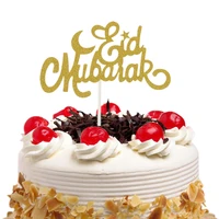 eid mubarak cake toppers glitter cupcake topper cake flags ramadan eid festival bunting islamic muslim mubarak party decoration