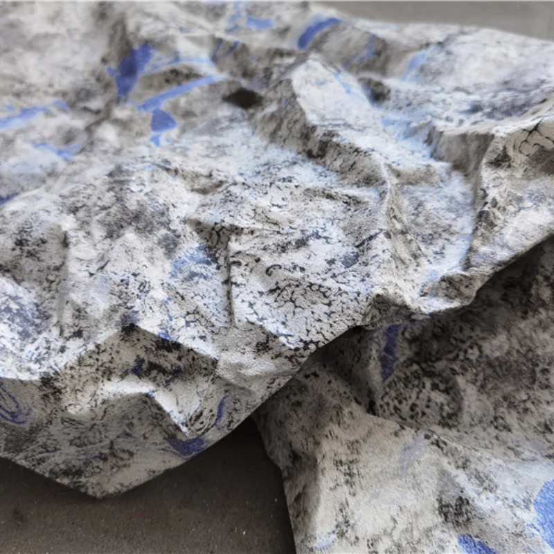 

Blue Black Rock Texture Creative Dyed Styling Hard Fabric Art Craft Project DIY Accessories Designer Fabrics 50x50cm