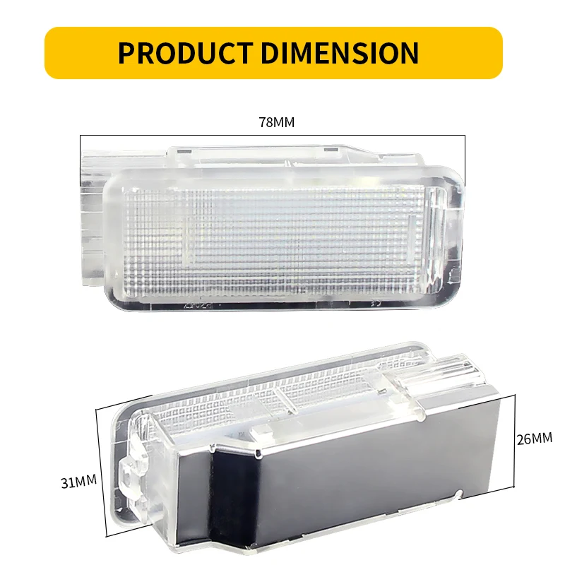 

2 лампы под дверью для ног, багажника, рукавичной коробки для Peugeot 206 207 306 307 308 406 407 508 607 1007 3008 5008