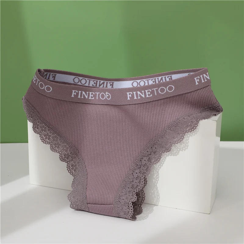 Женские кружевные сексуальные хлопковые трусики M-XXL женское бразильское нижнее