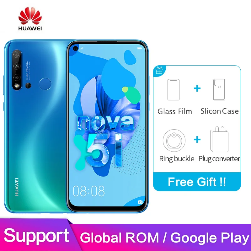Huawei Nova 5i глобальная ПЗУ Поддержка Google программного обеспечения 6 ГБ 128 2310*1080P 4 &quotips