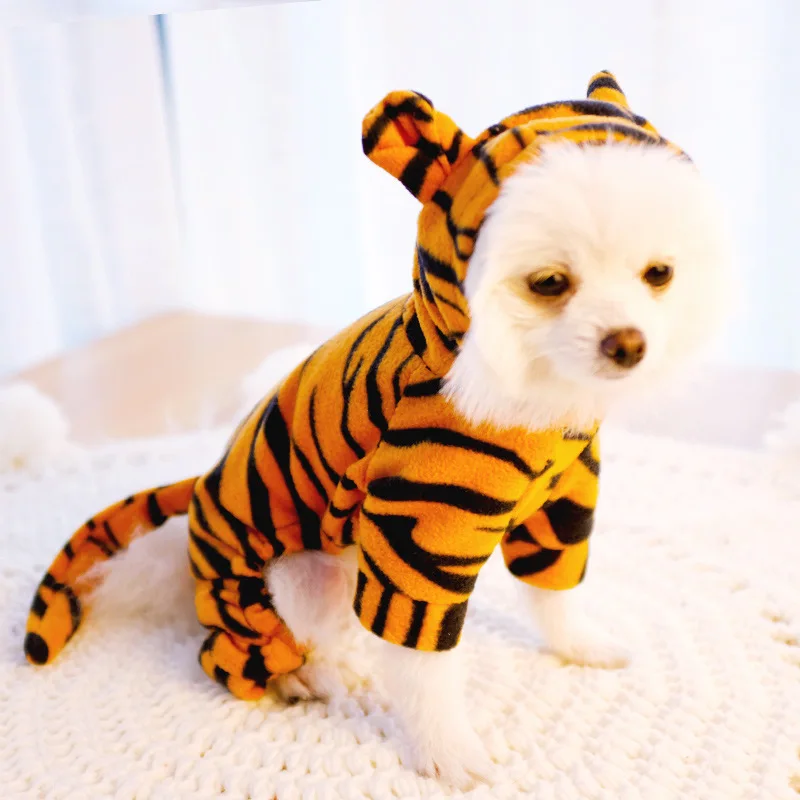 

Cute Pet Clothes Tiger Cosplay Dog Clothes Winter Cat Costume Pets Jacket For Small Dog Cats Chichuchu Puppy Outfit