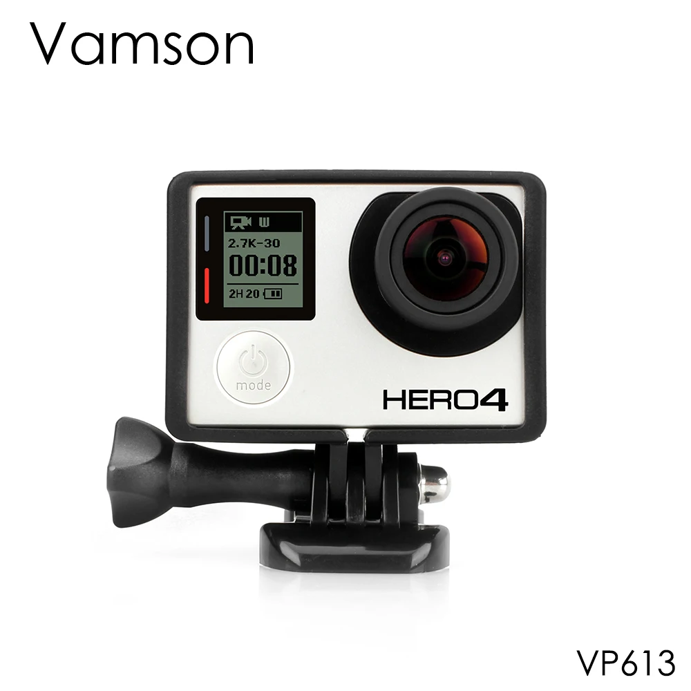 

Стандартная защитная рамка Vamson для камеры GoPro Hero 4 3 + 3 с основанием и винтовыми аксессуарами для Go pro 4 3 + 3 VP613