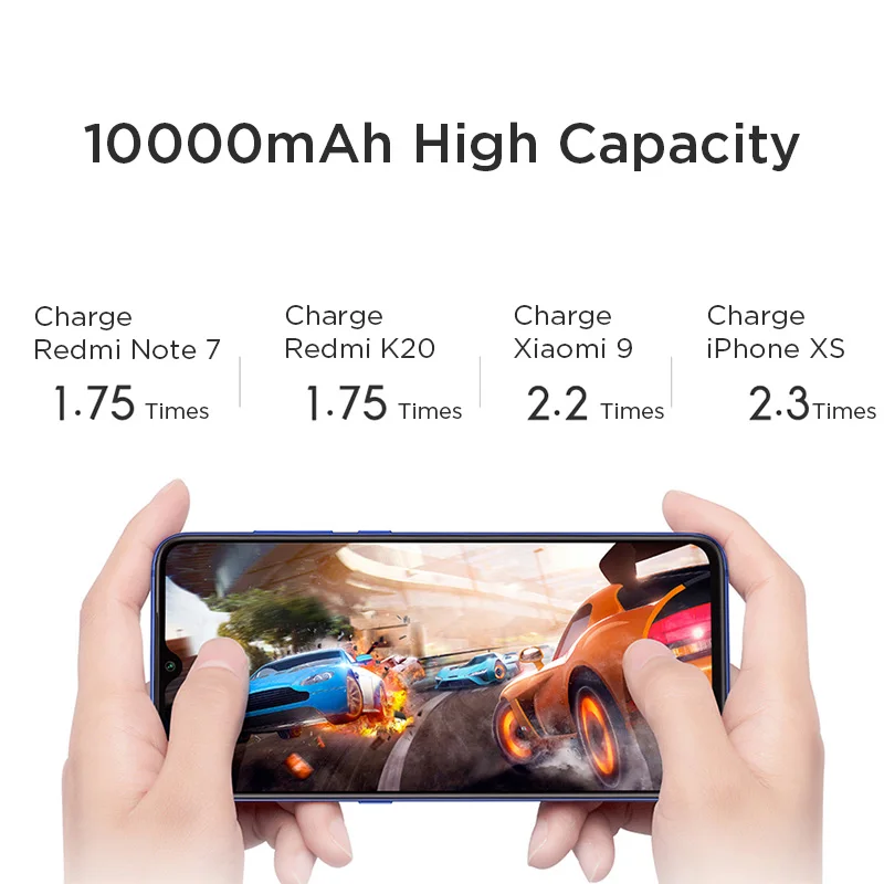 Xiaomi Redmi 10000 мАч Внешний аккумулятор USB повербанк внешний зарядное устройство