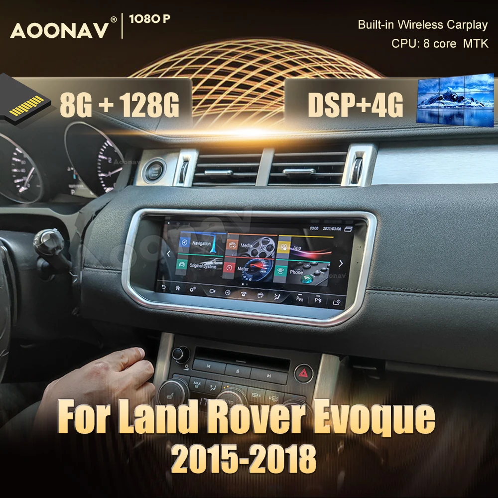 

Автомобильный радиоприемник 8 ядер 128G Android 10,0 GPS для Land Rover Evoque 2015-2018 мультимедийный DVD-плеер авторадио Google carplay радио