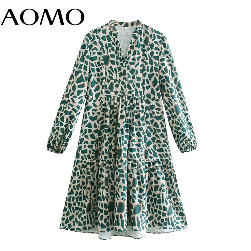 

Женское платье-рубашка с леопардовым принтом, с длинным рукавом