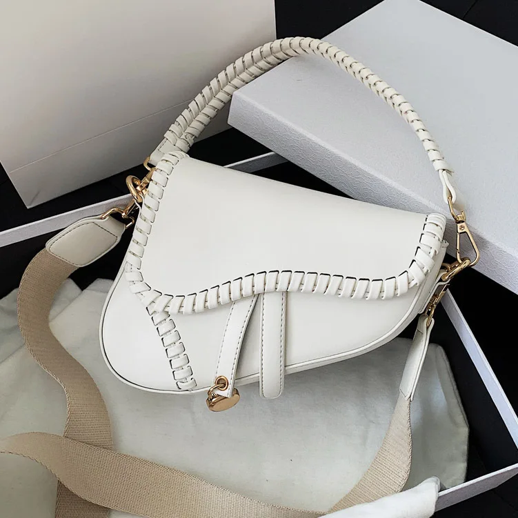 

Brand Saddle Bag Female New Retro Fashion Small Bag Handbag Wide Shoulder Strap Messenger Bag Trend Printing Shoulder Bag XBL508