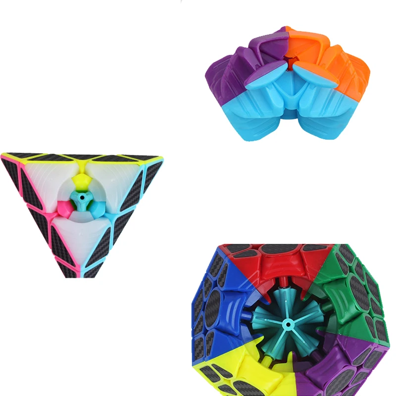 Наклейка из углеродного волокна YUXIN 2x2 3x3 4x4 5x5 Megaminx со скошенной пирамидой