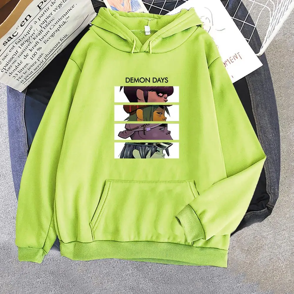 Толстовка с капюшоном музыкальным рисунком Gorillaz топы женская уличная одежда в