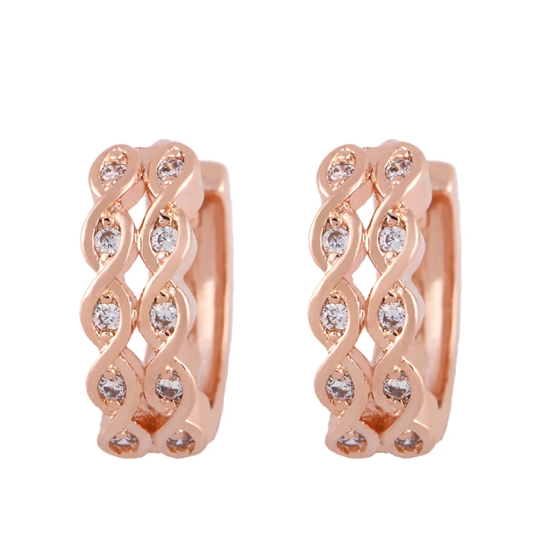 OCESRIO полые r розовое золото 585 модные Висячие серьги круглые бесконечности с