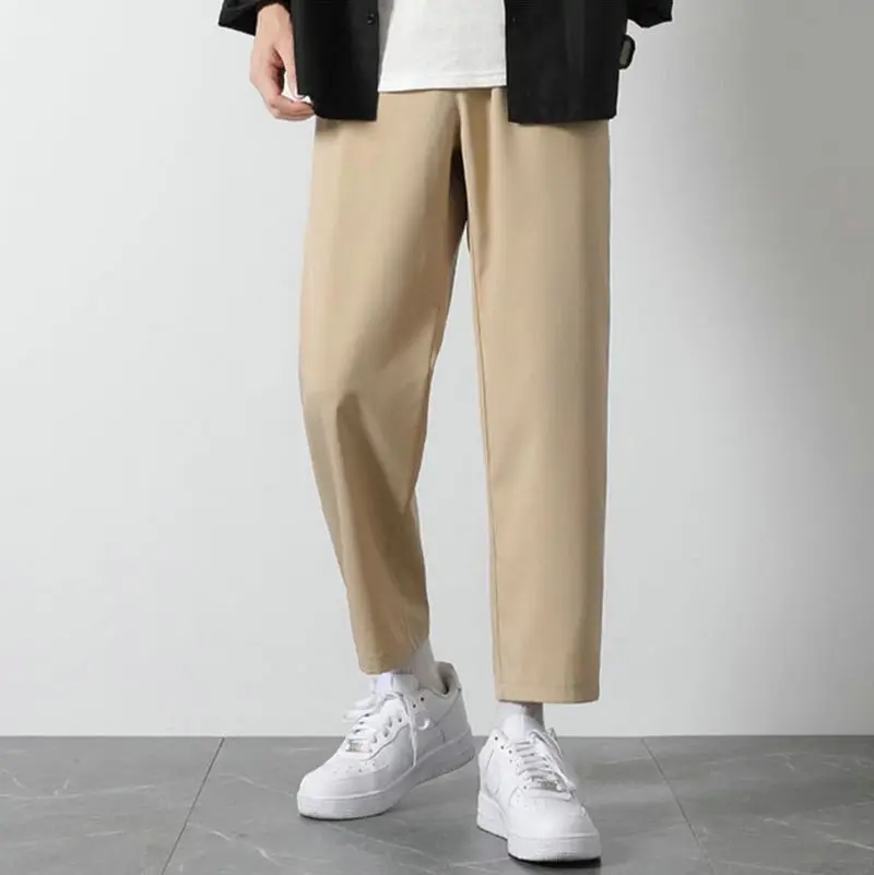 

Мужские бриджи-джоггеры однотонные брюки кэжуал 5XL, мужские прямые легкие брюки-карго