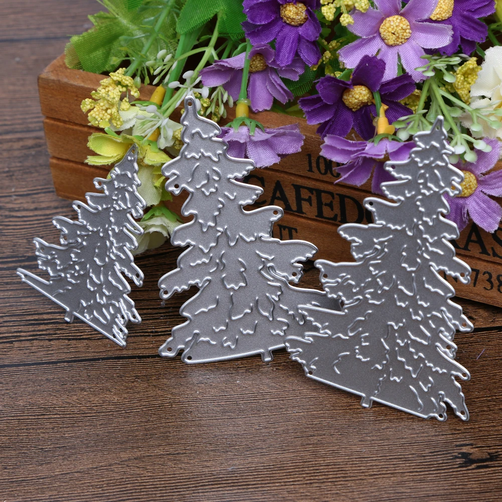

3Pcs Christmas Trees Metal Cutting Dies Xmas Stencil for Scrapbooking Die Cuts Stamping Cutting Embossing Template Craft Dies