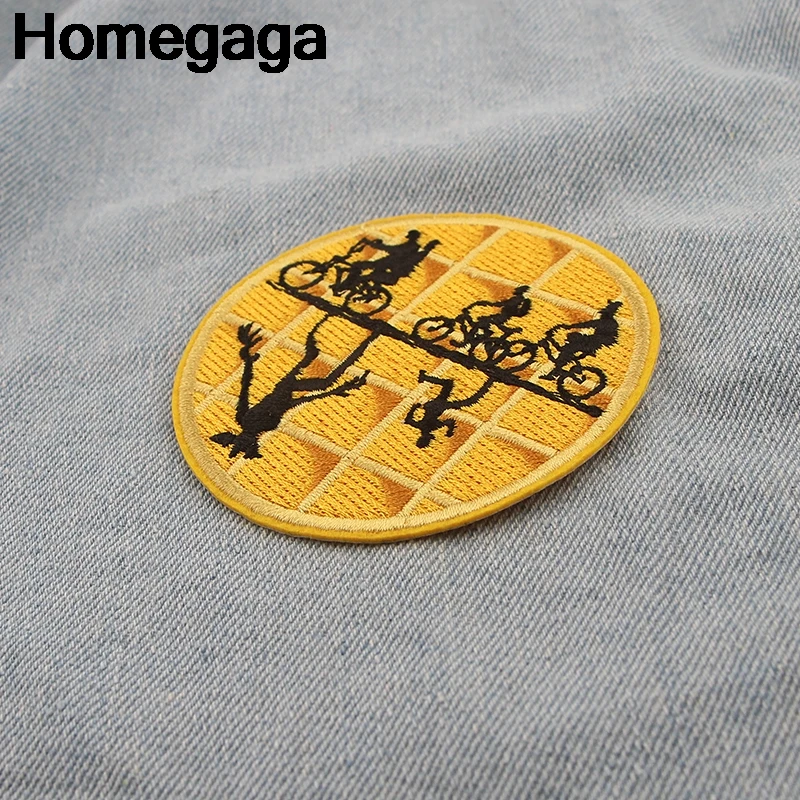 Homegaga странные вещи Круглый Мультфильм железа на заплатках Одежда diy эмблемы с вышивкой аппликация Patchworks наклейки D2258
