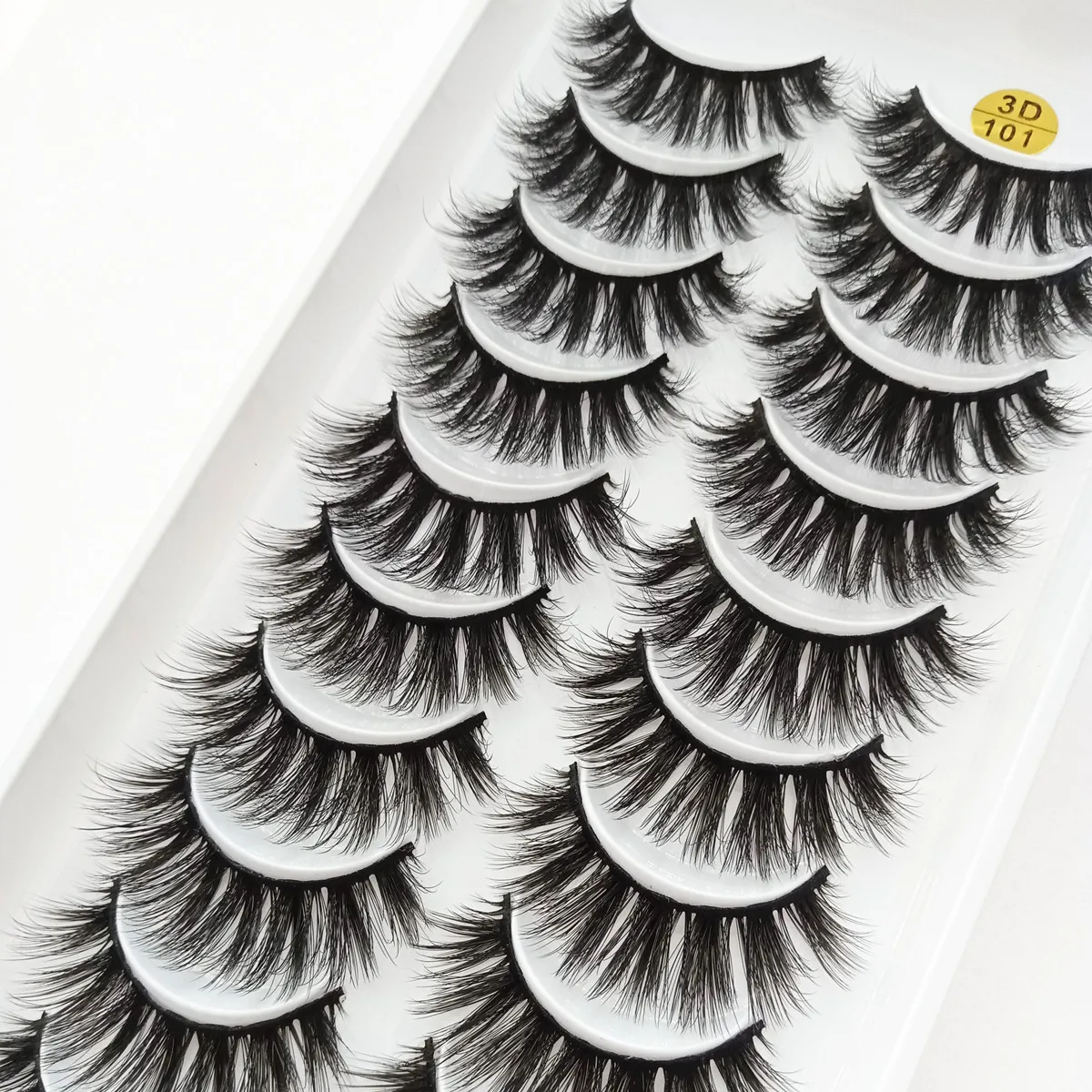 

10 Pairs of False Eyelashes 3D Russian Volume Natural Eyelashes, Soft and Slender Handmade Eyelashes, Beauty Eyelashes Wholesale