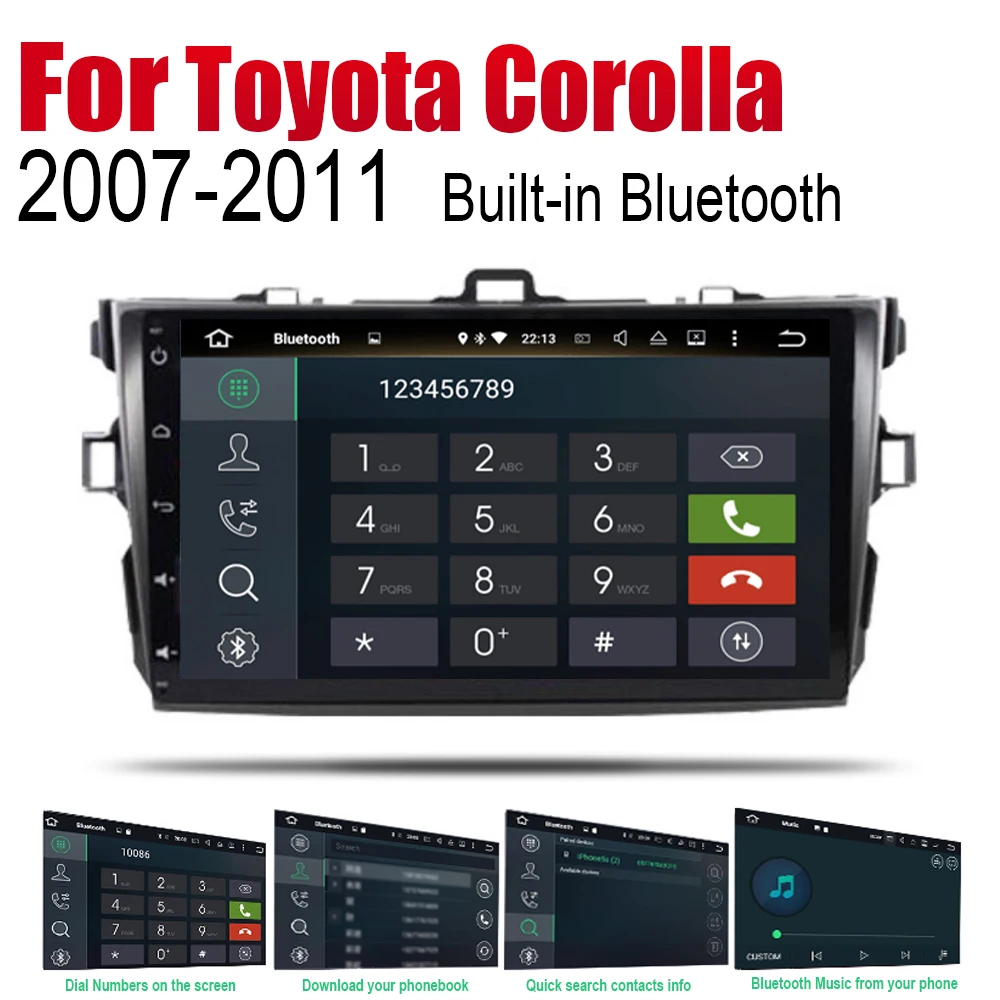 ZaiXi Авто Радио 2 Din Android Автомобильный плеер для Toyota Corolla 2007 ~ 2011 GPS Навигация BT Wifi