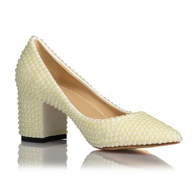 Женские туфли ручной работы Dream2020 свадебные на толстом высоком каблуке с