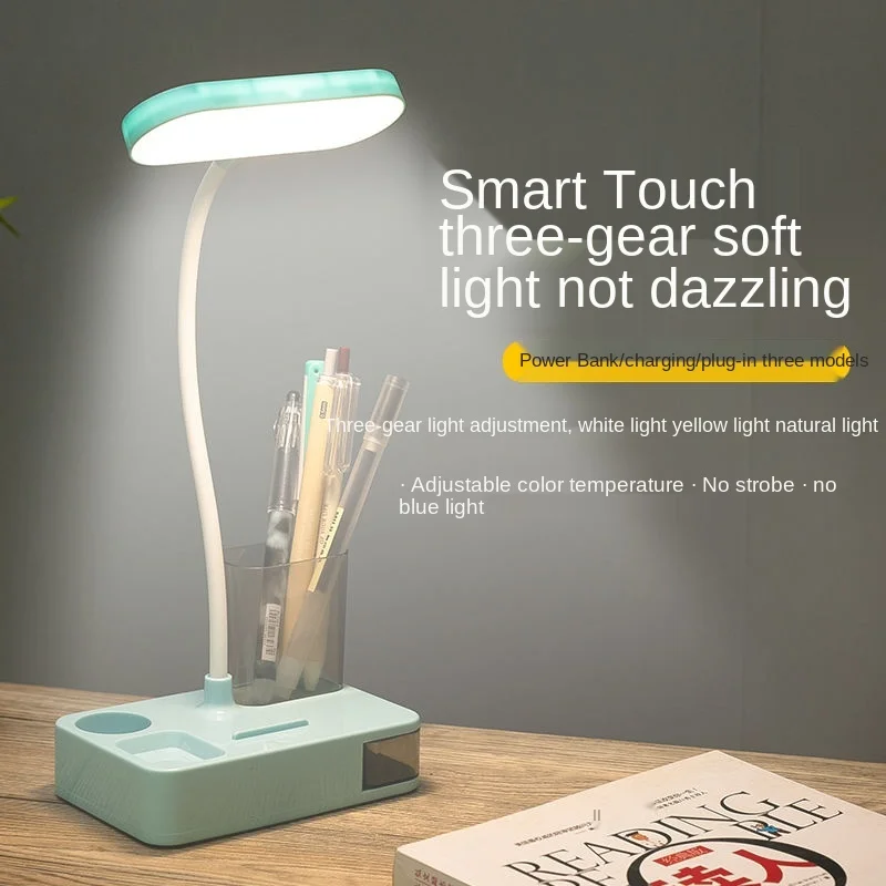 

Светодиодная настольная лампа для защиты глаз, для студенческого общежития, с Usb-разъемом для зарядки, прикроватная тумбочка двойного назна...