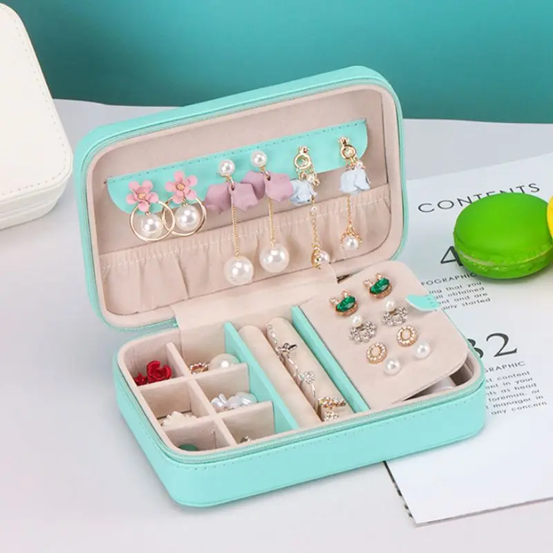 Многофункциональная простая шкатулка для украшений из искусственной кожи