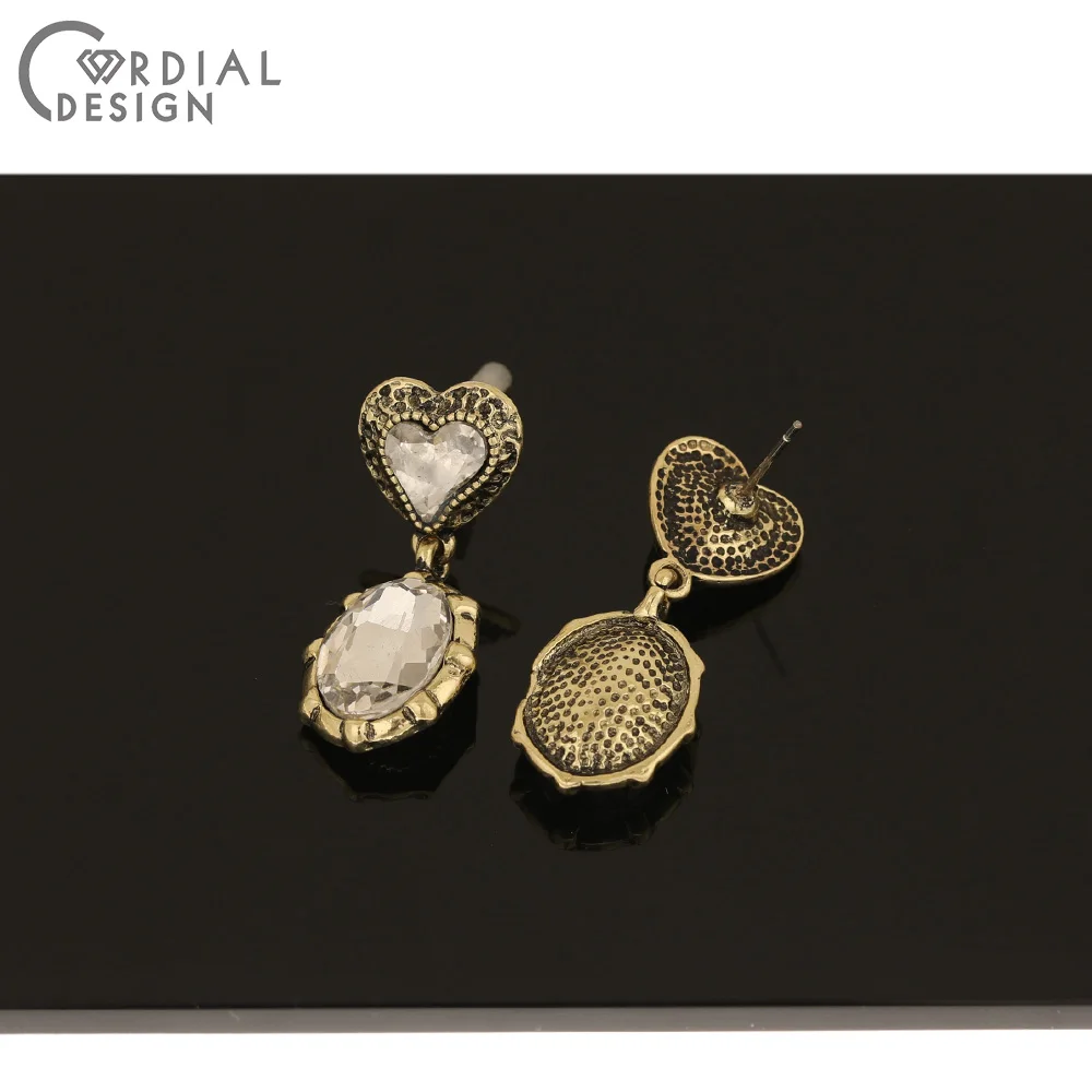 

Cordial Design 50Pcs 14*34MM Jewelry Accessories/Rhinestone Earrings Stud/Heart Shape/Hand Made/Jewelry Findings & Components