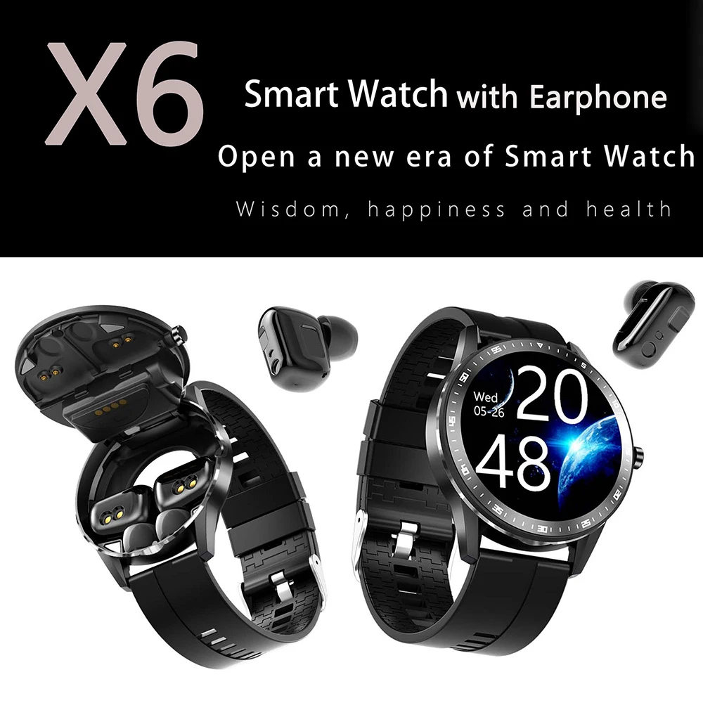 X6 Smart Bracelet Wireless fone Bluetooth Earphones Handfree fone sem fio Headset ecouteurs sans fils Watch Consumer Electronics