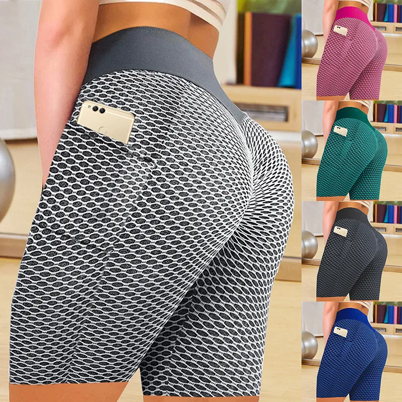

2021 Women Yoga Shorts High Waist Seamless Hip-Up Tight Elastic Sport Shorts Push Up Running Fitness Gym Clothes Leggings Ladies