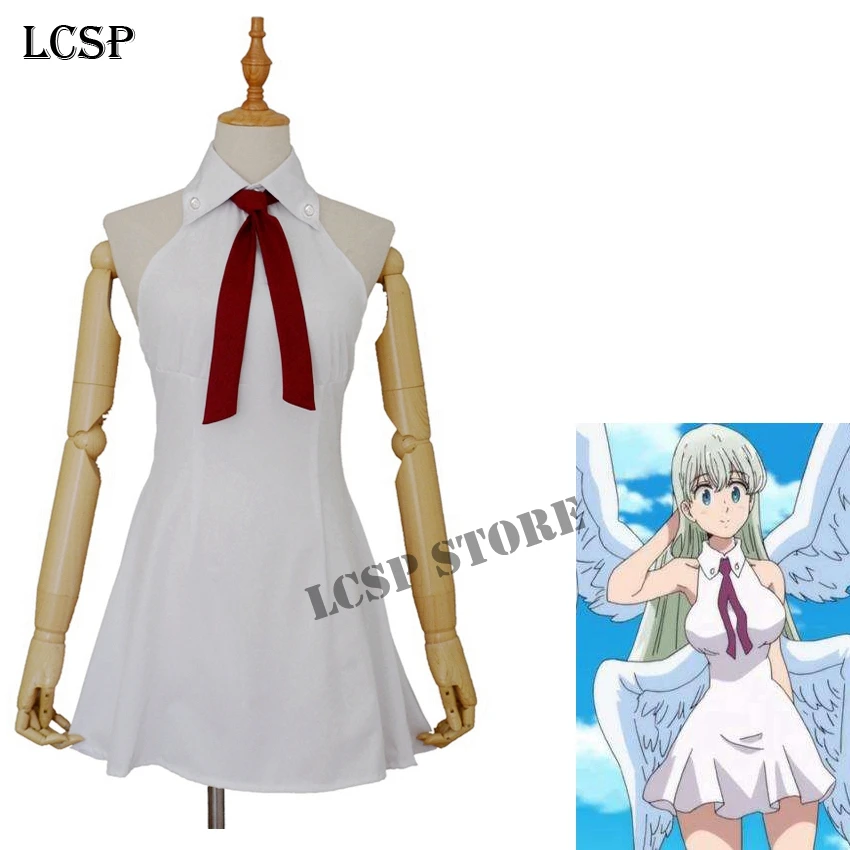 LCSP/Новый Карнавальный Костюм The Seven Deadly Sins Elizabeth Liones Nanatsu No Taizai белое платье