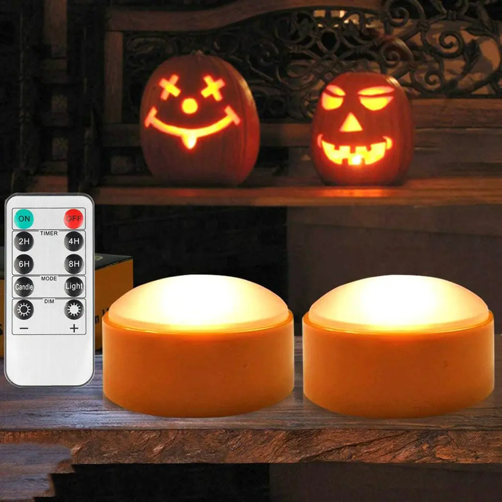 

Halloween Pumpkin Lights With Remote Timer Orange Pumpkin Lights LED Halloween Pumpkin Decorations Decorative Candle Lamp