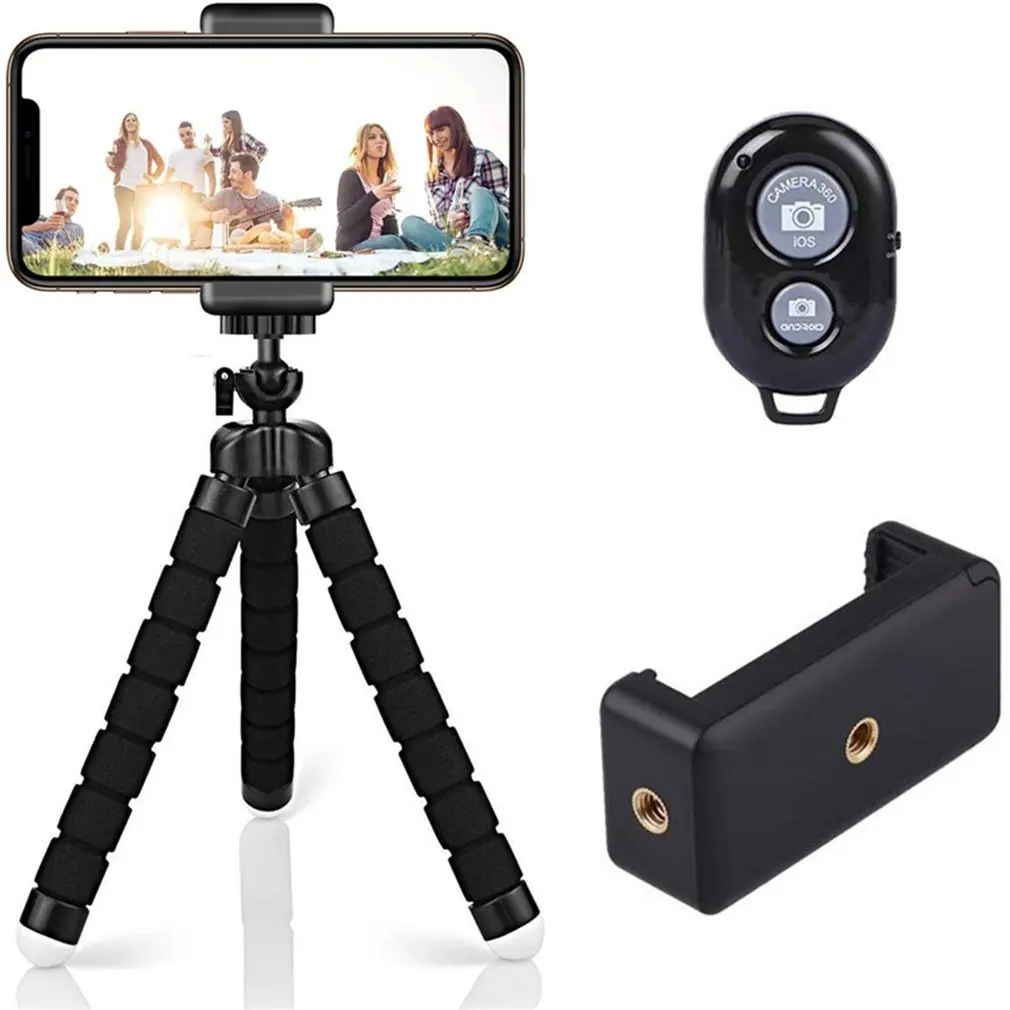 

Phone Tripod Portable And Flexible Tripod With Wireless Remote And Universal Clip Cell Phone Tripod Stand For Video Recording