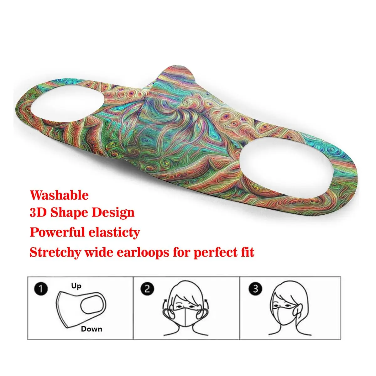 

Mouth Mask Cool Trippy Psychedelic Love And Love Dust Face Masks Cover Washable & Reusable for Adult Student Kids