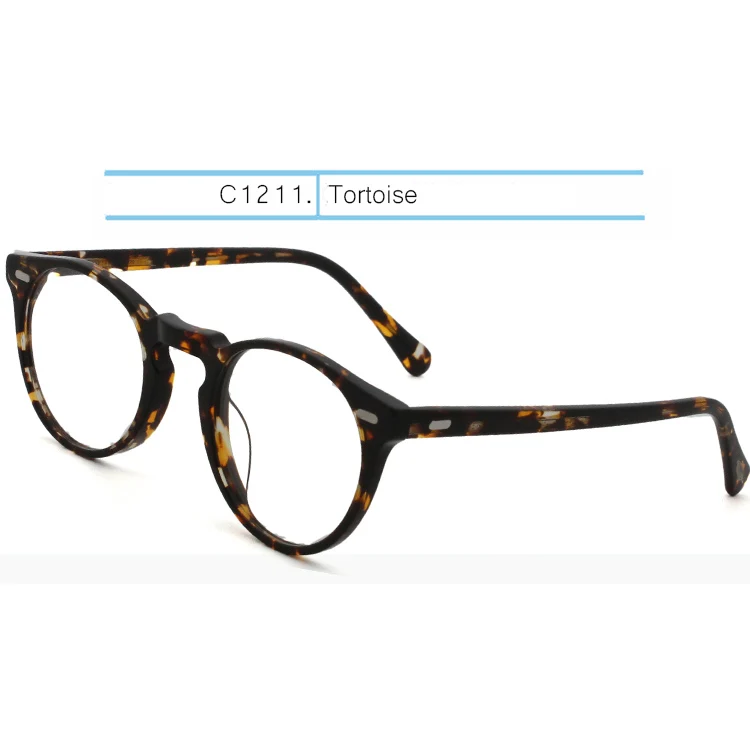 IVSTA OV 5186 с логотипом Gregory Peck ацетатные очки женские круглые поляризованные солнцезащитные очки фирменный дизайн с коробкой Близорукость Оптические - Цвет оправы: 5186-Demi-NO BOX