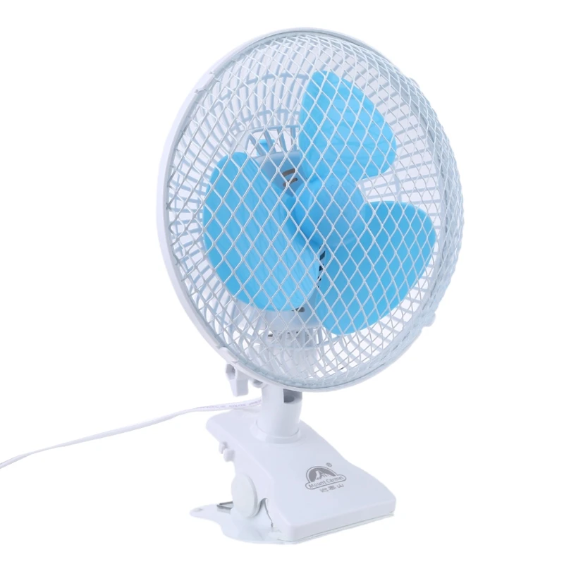 

AC 220V 30W Quiet 2-Speed 9.4-inch Oscillating Table Fan Clip On Fan with 150cm Cable US Plug On Off Switch
