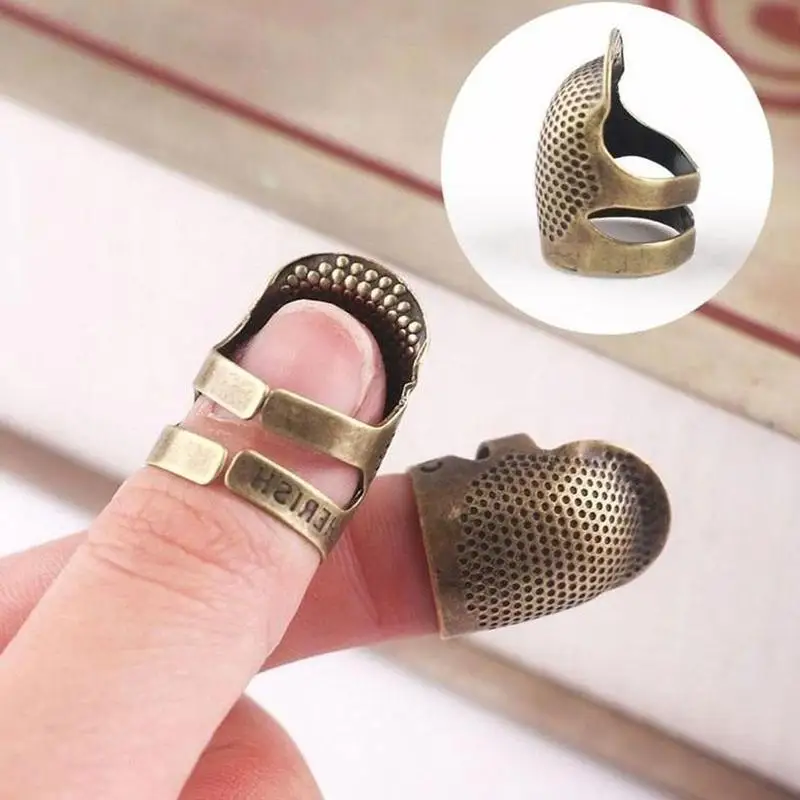 

2PCS Retro Finger Protector Thimble Needles Antique Handworking Thimble Craft Sewing Household Ring Accessories Tools DIY N J7P0