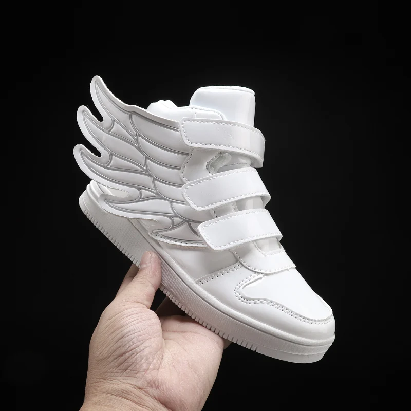 Детские белые кроссовки с крыльями ангела баскетбольные для мальчиков