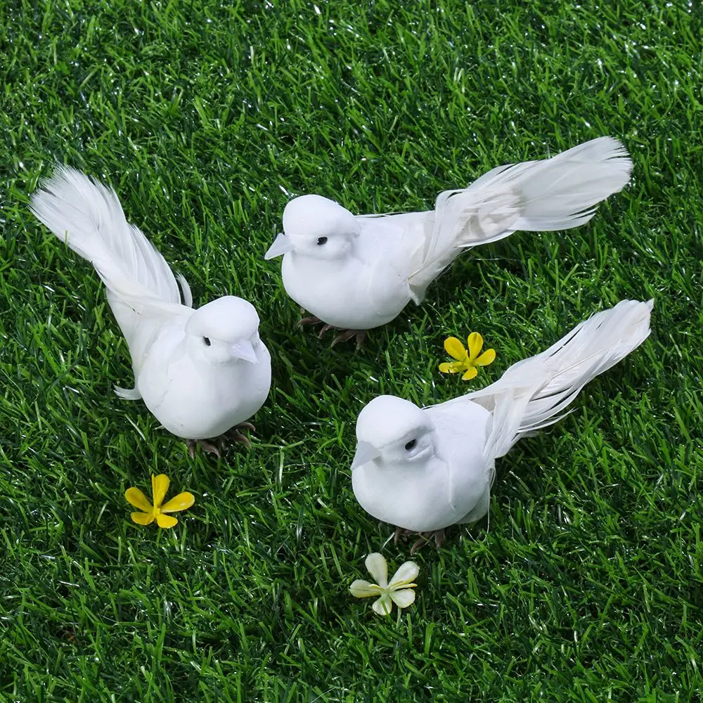 

Garden Wedding Decortions Christmas Crafts Simulation White Pigeon Love Peace Pigeons Home Decor Imitation Bird Model