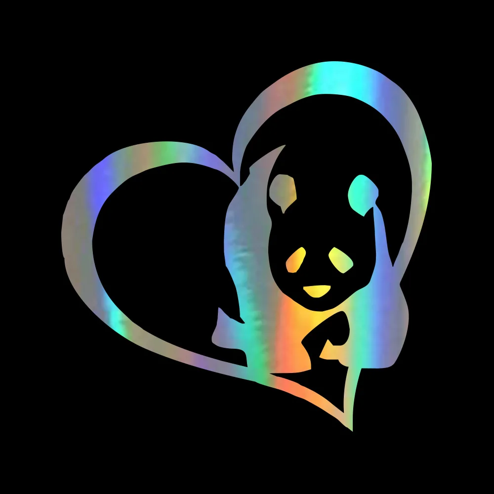 

Cute Panda in Heart Car Stickers and Decals Funny Car Styling Bumper Sticker Vinyl Decal for Cars Window Door Body 7.08"x7.08"