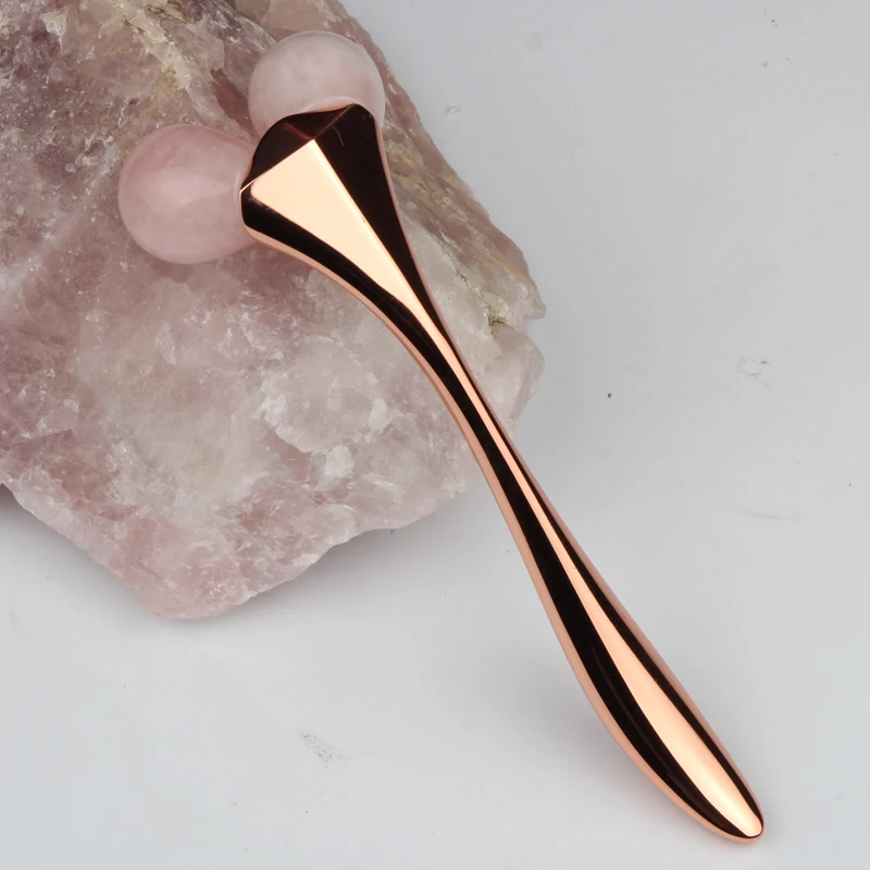 

Beauty Anti Aging Face Massage Jade Roller Rose Quartz Roller V Face Massage Cold Massager Skin Relaxation Globe Face Lifting