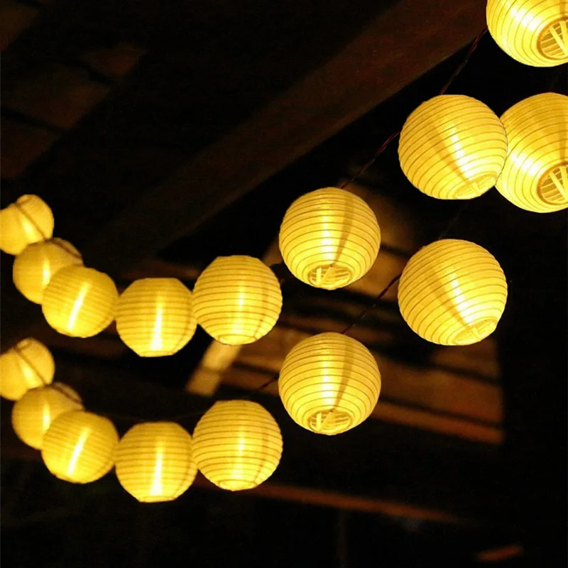 10 20 30 LED Lantern Ball String Light Outdoor Patio Waterproof Lamp Wedding Solar Garland Christmas Fairy Lights | Освещение