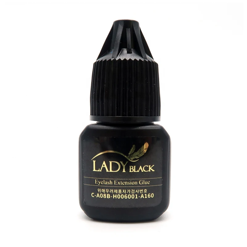 10 Bottles 5ml/10ml Lady Black Eyelash Extension Glue With Security Label Fast Drying False Eyelash Graft Glue Lasting To 50 Day
