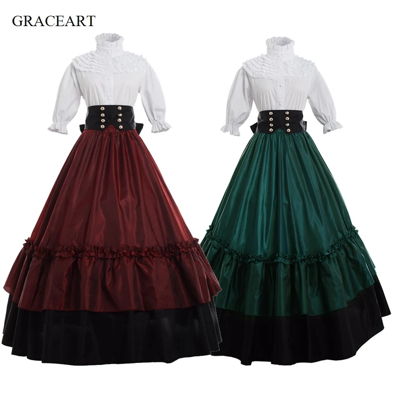 Женский костюм принцессы эпохи викторианской готическое длинное платье