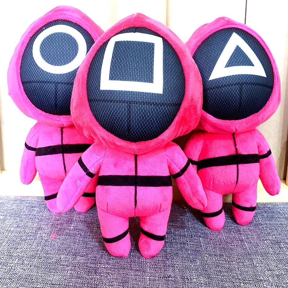 

1pcs 20cmThe Korean tv Series Cosplay figure Squid Game administrator square Round shape triangle Plush doll toys gifts