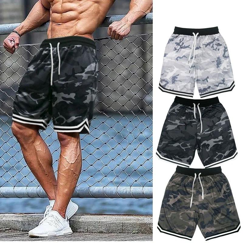 

Muscle Fitness Men's Shorts Mesh Breathable Basketball Running Sports and Leisure Five-point Pants Moisture Wicking Gym Shorts