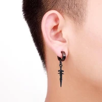 hmes personalized hip hop street couple earrings earrings studs cross swords men and women universal black ear clip accessories