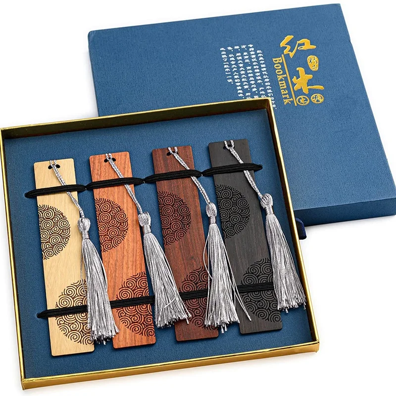 

Natural Wood Bookmark with Tassel, Unique Wooden Bookmark Set Gift for Men and Women (Dance of the Dragonfly)