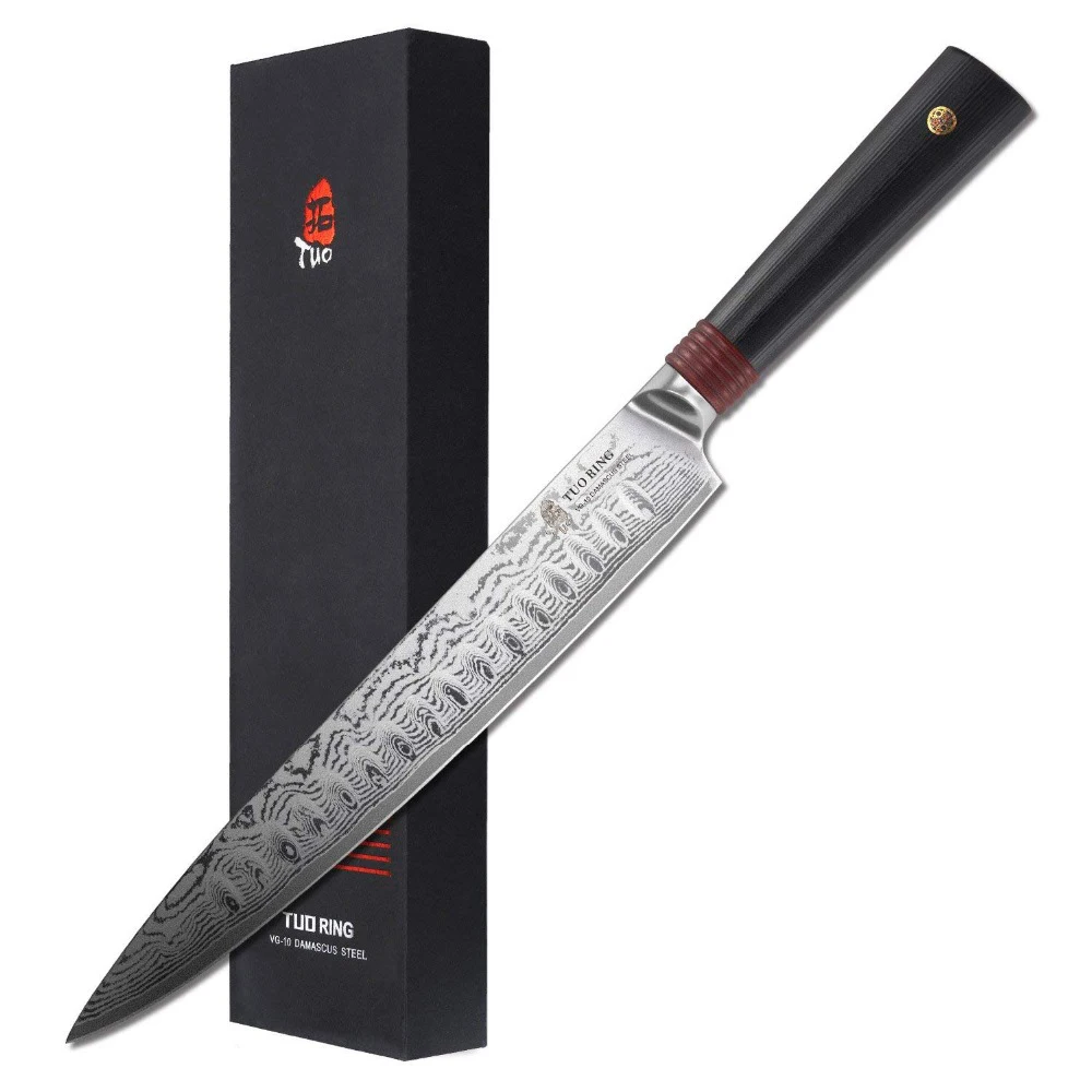 Нож для нарезки столовых приборов TUO японский дамасский кухонный нож из