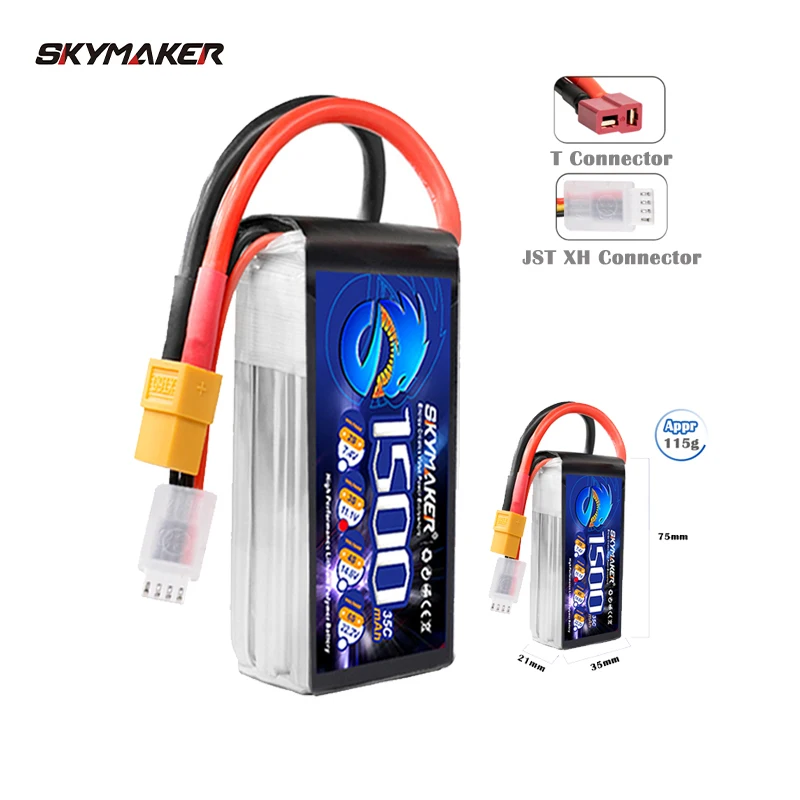 

2PCS LiPo Battery 11.1V 1500Mah 35C 50C XT60 T Plug for WLtoys V950 RC Drone Helicopter Toys Lipo 3s Skymaker Battery Car Parts